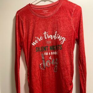 Motherhood Maternity Holiday Long Sleeve T-Shirt Red XS
